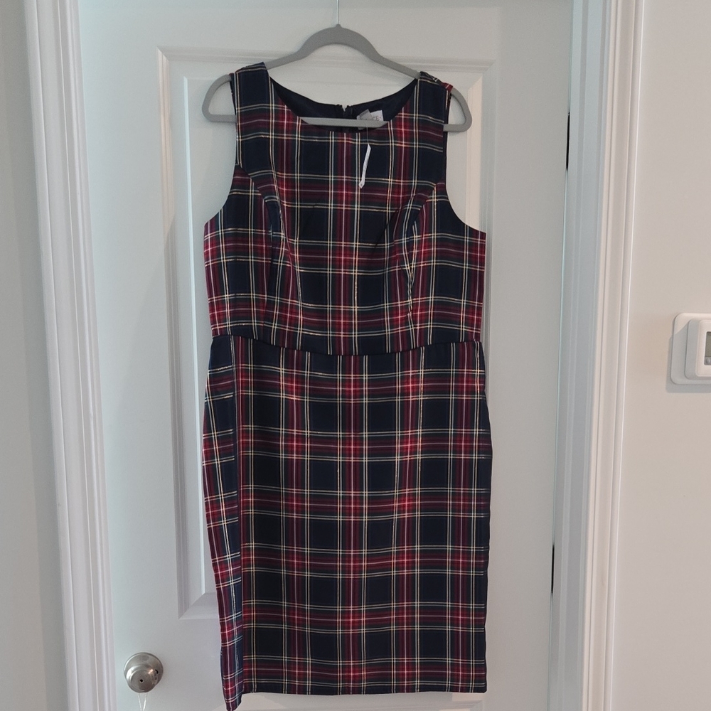 The Children's Place Red and Blue Plaid Midi Dress